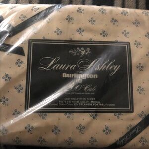 Burlington King Fitted Sheet with Blue Trim